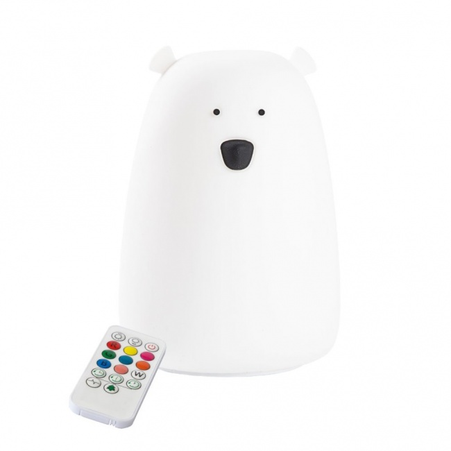 Lampka miś duży Rabbit & Friends - biały z pilotem