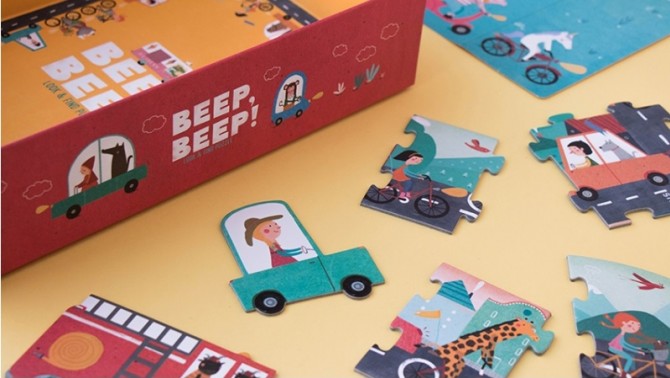 Puzzle dla dzieci 48 el. Londji - BEEP BEEP!