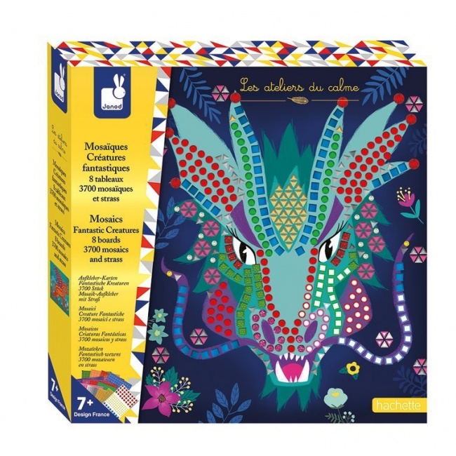 Zestaw kreatywny Mozaika Janod - Fantastyczne stworzenia 7+