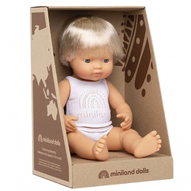 Lalka chłopiec Miniland Doll - Europejczyk 38cm