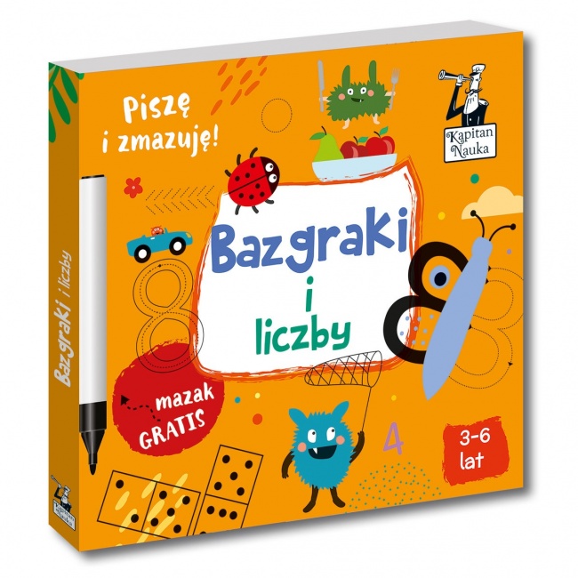 Książka Kapitan Nauka. Bazgraki i liczby 3+