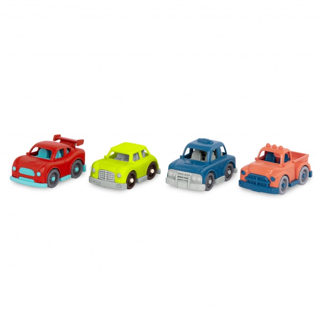 Zestaw 4 małych autek Wonder Wheels Battat z Pick-Upem