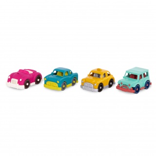 Zestaw 4 małych autek Wonder Wheels Battat - Z kabrioletem