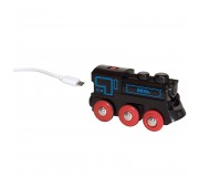 Czarna Lokomotywa z Mini USB BRIO World