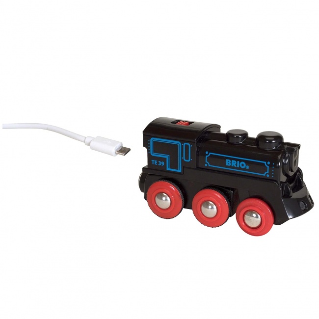 Czarna Lokomotywa z Mini USB BRIO World