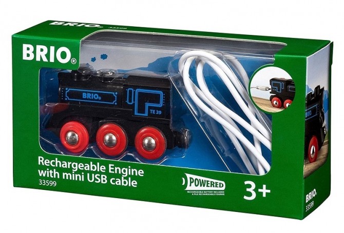 Czarna Lokomotywa z Mini USB BRIO World