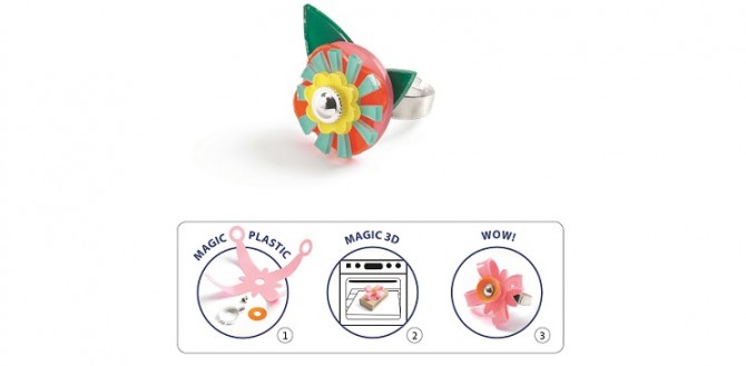 Zestaw artystyczny z plastikiem Djeco - Pierścionki