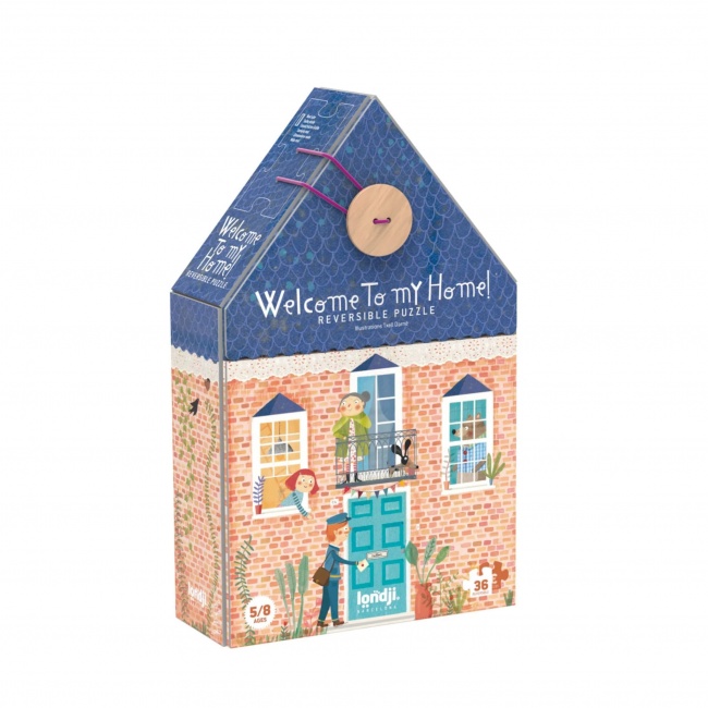 Dwustronne puzzle dla dzieci Londji - Witaj w moim domu