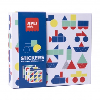 Zestaw z naklejkami geometrycznymi Apli Kids - Pojazdy