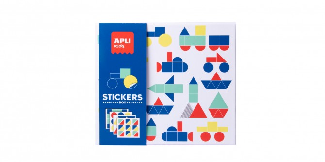 Zestaw z naklejkami geometrycznymi Apli Kids - Pojazdy