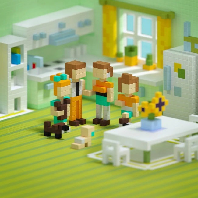 Klocki magnetyczne Pixio - Happy Family