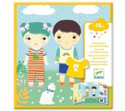 Zestaw z naklejkami wielokrotnego użytku Djeco - Ubrania