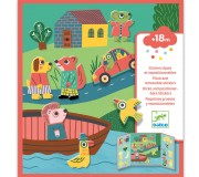 Zestaw z naklejkami wielokrotnego użytku Djeco - Zwierzęta