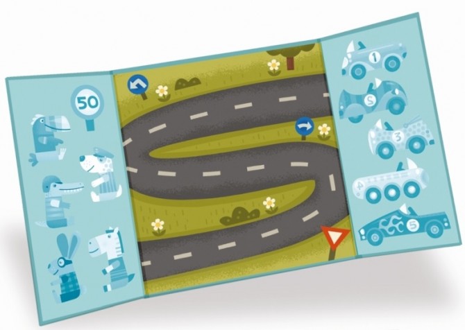 Zestaw z naklejkami wielokrotnego użytku Djeco - Auta