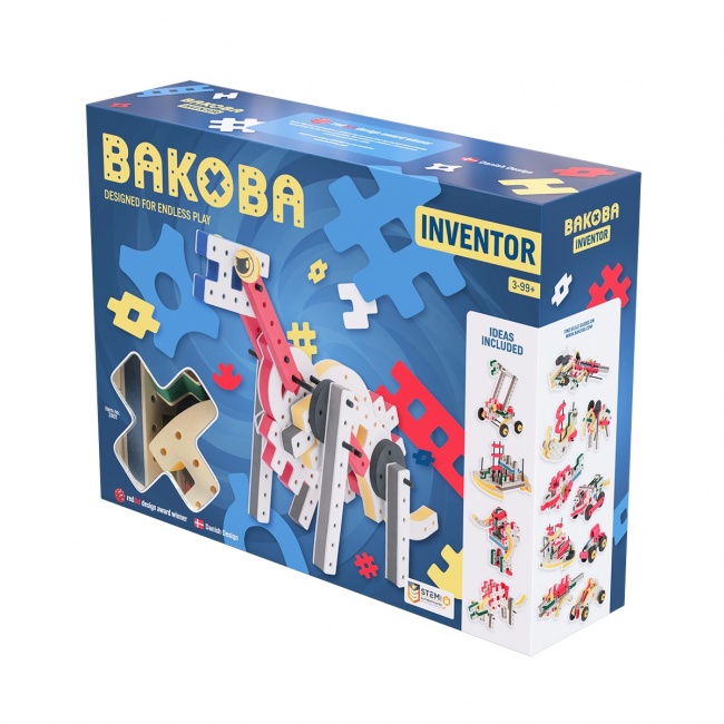 Piankowe klocki konstrukcyjne Bakoba - Inventor box 65el.