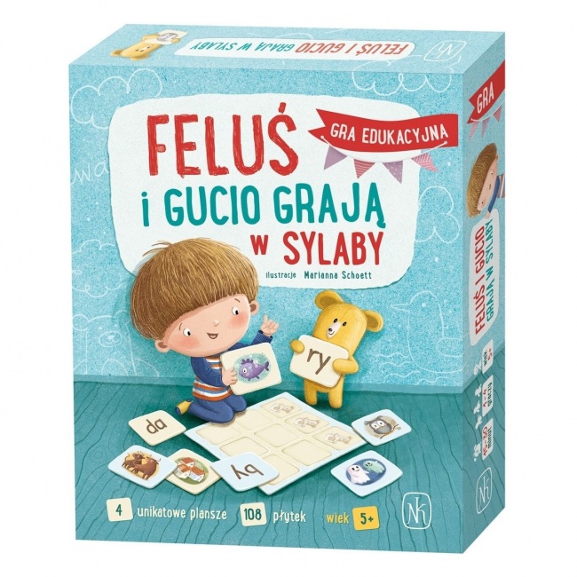 Gra Feluś i Gucio grają w sylaby wydawnictwo Nasza Księgarnia