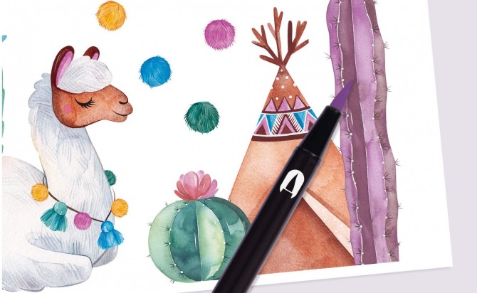 Markery dwustronne Brush Marker Apli Kids - 6 kolorów pastelowych