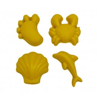 Silikonowe Foremki do piasku 4 szt. Scrunch - Musztardowy