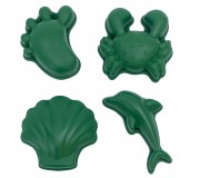 Silikonowe Foremki do piasku 4 szt. Scrunch - Ciemny Zielony