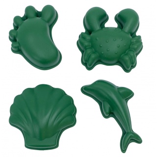 Silikonowe Foremki do piasku 4 szt. Scrunch - Ciemny Zielony