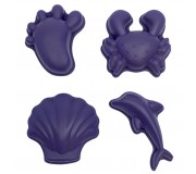 Silikonowe Foremki do piasku 4 szt. Scrunch - Purpurowy