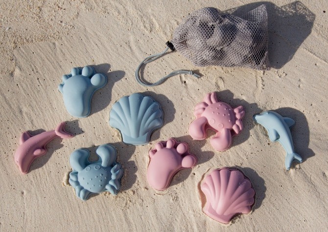 Silikonowe Foremki do piasku 4 szt. Scrunch - Purpurowy