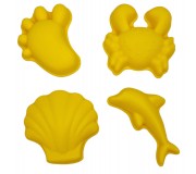 Silikonowe Foremki do piasku 4 szt. Scrunch - Pastelowy Żółty