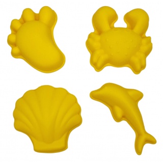Silikonowe Foremki do piasku 4 szt. Scrunch - Pastelowy Żółty