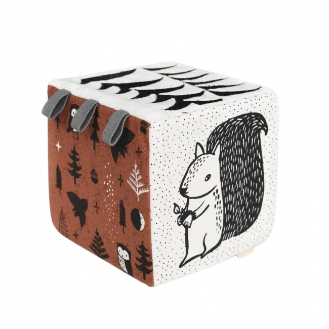 Miękka kostka kontrastowa Wee Gallery - Woodland