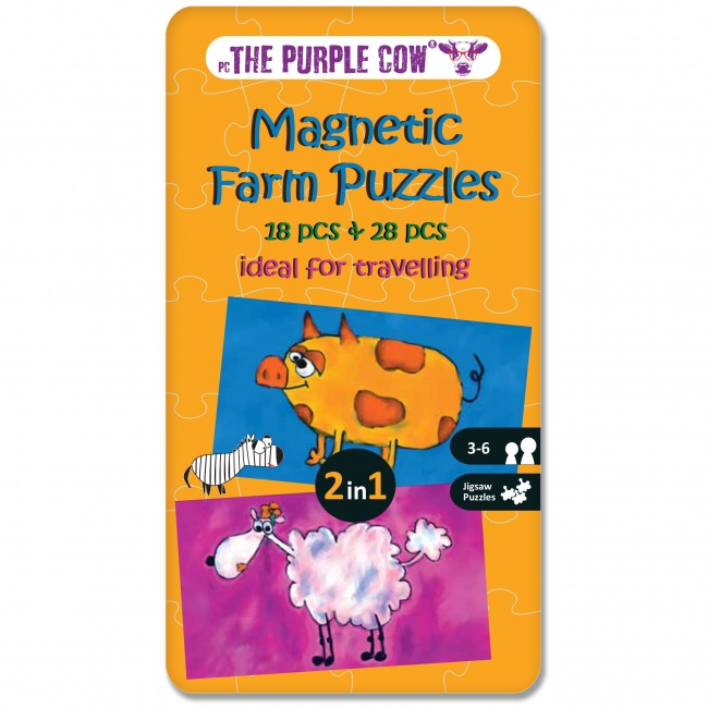 Podróżna gra magnetyczna The Purple Cow - Puzzle Farma