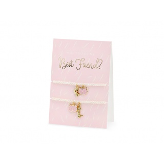 Kartka okolicznościowa z bransoletką Party Deco - Best Friends!