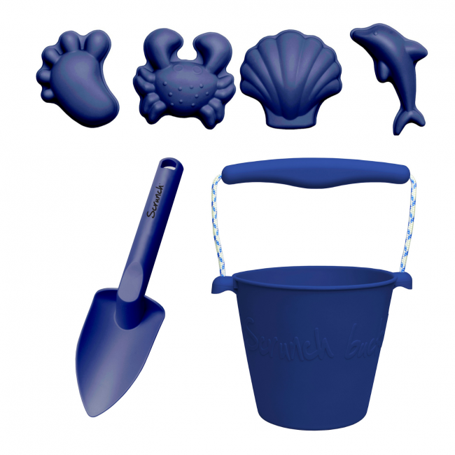 Zestaw zabawek do piasku Scrunch - Granatowy