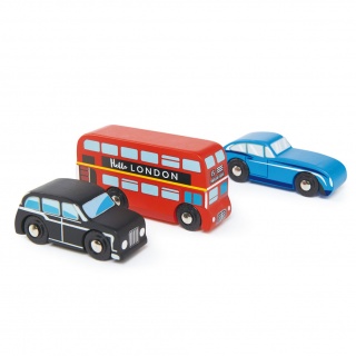 Drewniany zestaw samochodów Tender Leaf Toys - Londyn 3 sztuki