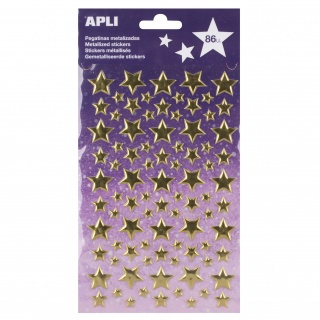 Naklejki metaliczne Apli Kids - Gwiazdki złote