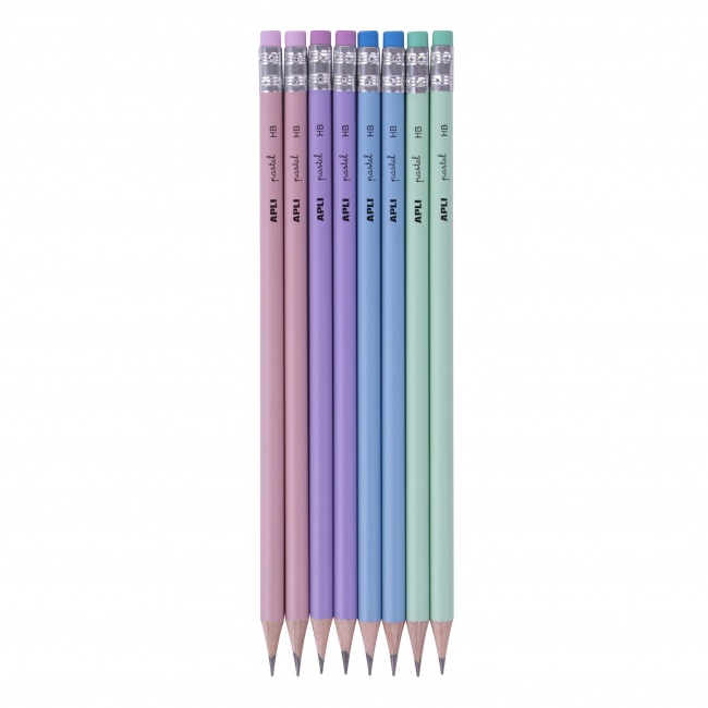 Zestaw ołówków z gumką Nordik Collection Apli Kids - 8 sztuk