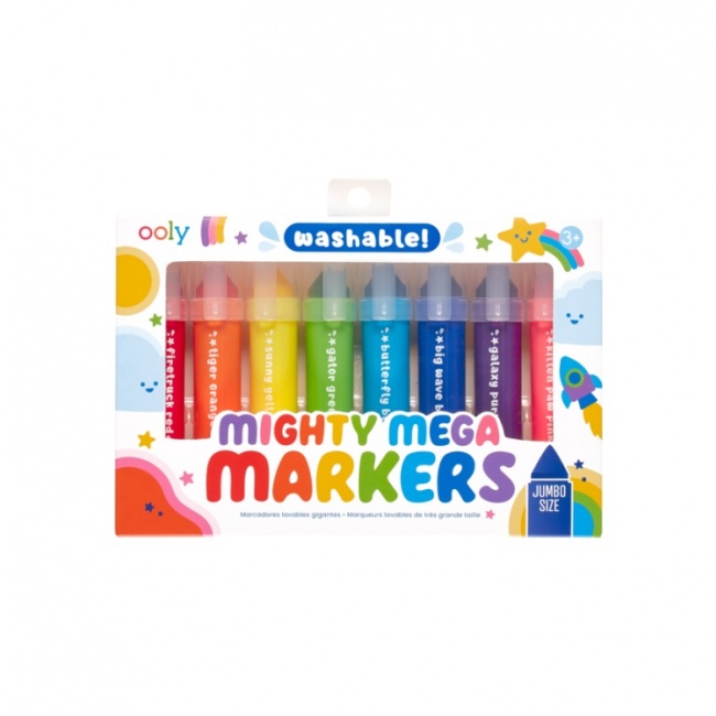 Zmywalne Flamastry z Trójkątną Końcówką Ooly - Mighty Mega