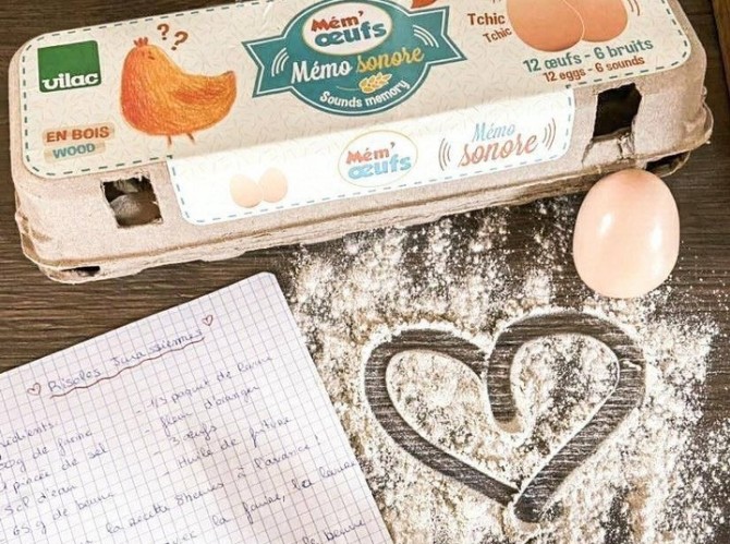 Gra MEMO dźwiękowe Vilac - Jajka 2x6 elementów