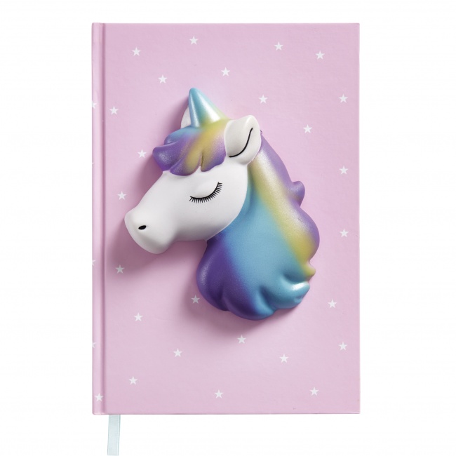 Notatnik A5 z miękką figurką Squishy Miquelrius - Unicorn