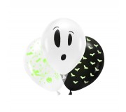 Balony UV Party Deco -  BOO! 27 cm mix