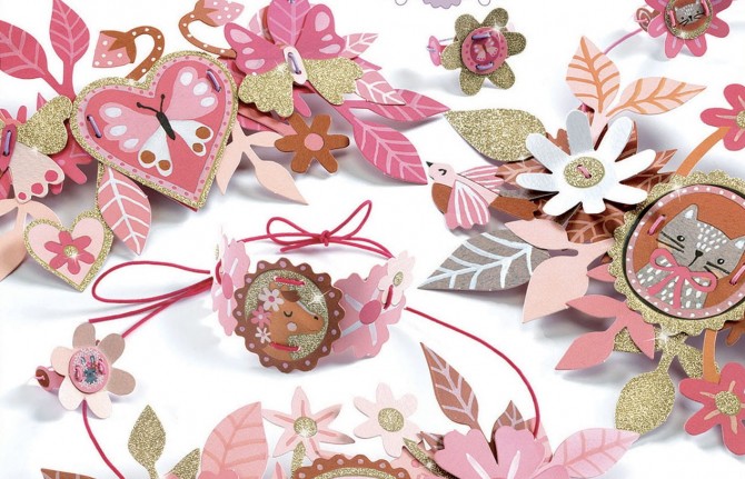 Zrób to sam biżuteria Djeco - Brokat medaliony