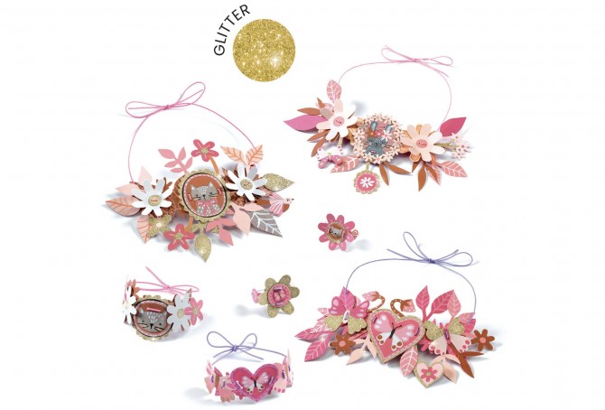 Zrób to sam biżuteria Djeco - Brokat medaliony