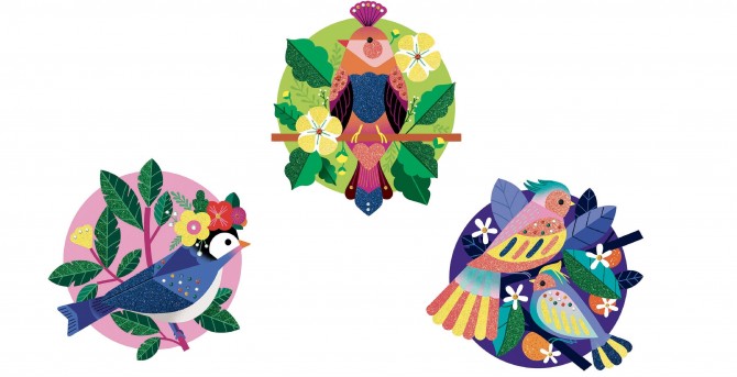 Zestaw artystyczny z cekinami i brokatem Djeco - Raj