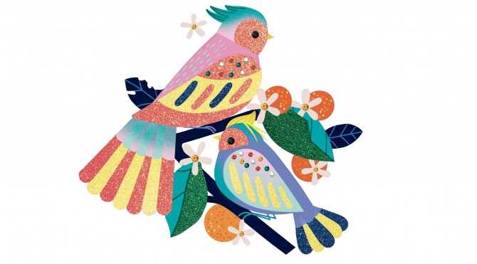 Zestaw artystyczny z cekinami i brokatem Djeco - Raj