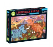 Puzzle soczewkowe 75 elementów z ruchomym obrazkiem 3D Mudpuppy - Dinozaury