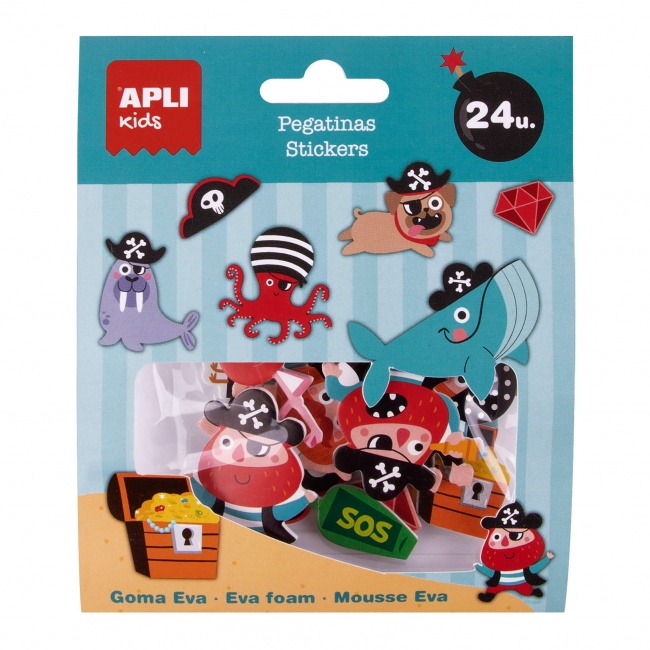Naklejki z pianki EVA Apli Kids - Piraci 24 szt.