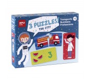 Zestaw puzzli dwuelementowych Apli Kids - Miasto 3+