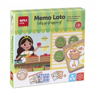 Drewniana gra Apli Kids - Memo Lotto Zakupy