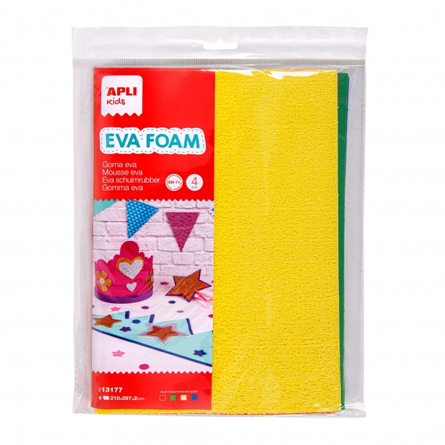 Pianka EVA w arkuszach A4  Apli Kids - PLUSH 4 szt.