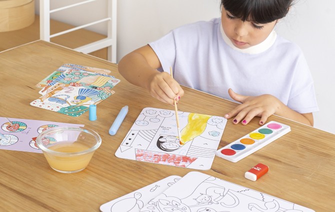Zestaw artystyczny z akwarelami i magicznym markerem Apli Kids - Magic Art