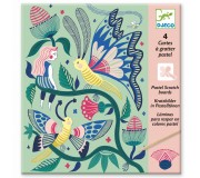 Wydrapywanka pastelowa Djeco - Tajemniczy ogród